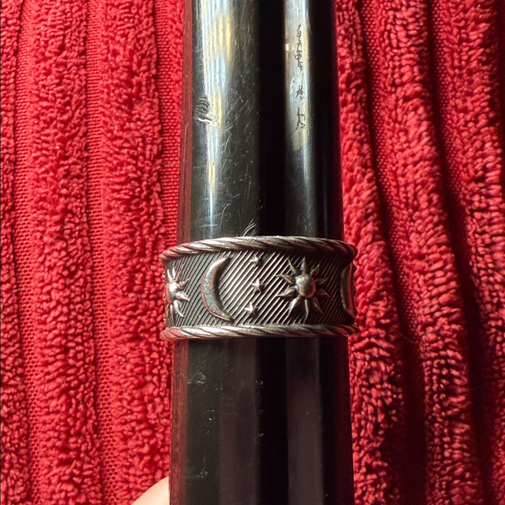 ATI Mexico 925 Sterling Silver Celestial Ring Sun Moon Star Band 5g